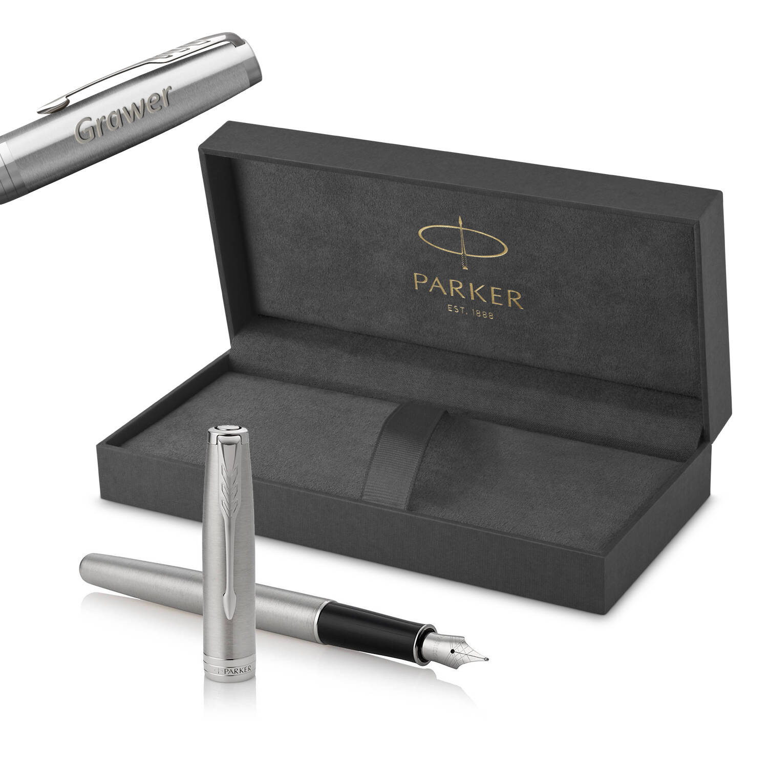Parker Sonnet Stainless Steel CT (M) Plunksnakotis su graviravimu