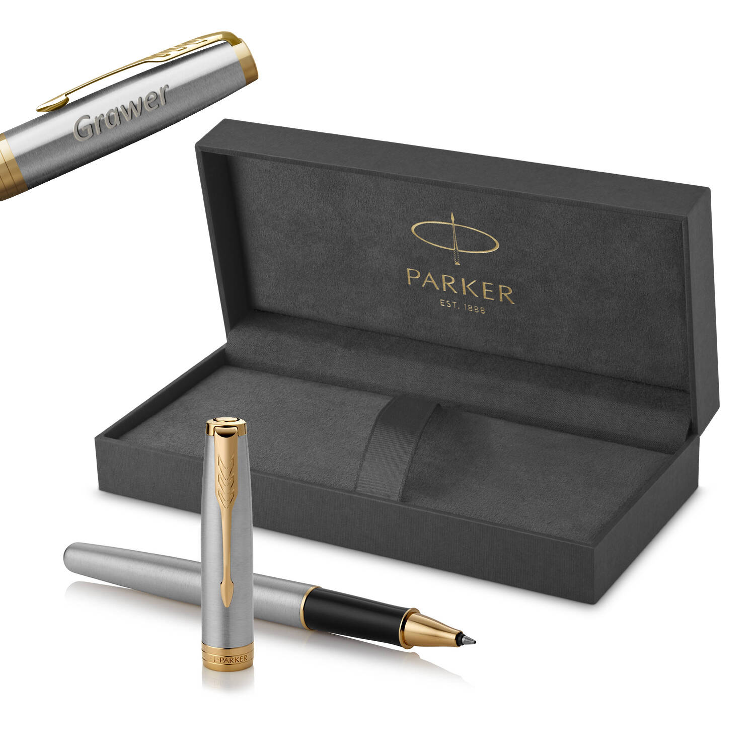 Parker Sonnet Stainless Steel GT Rašiklis su graviravimu