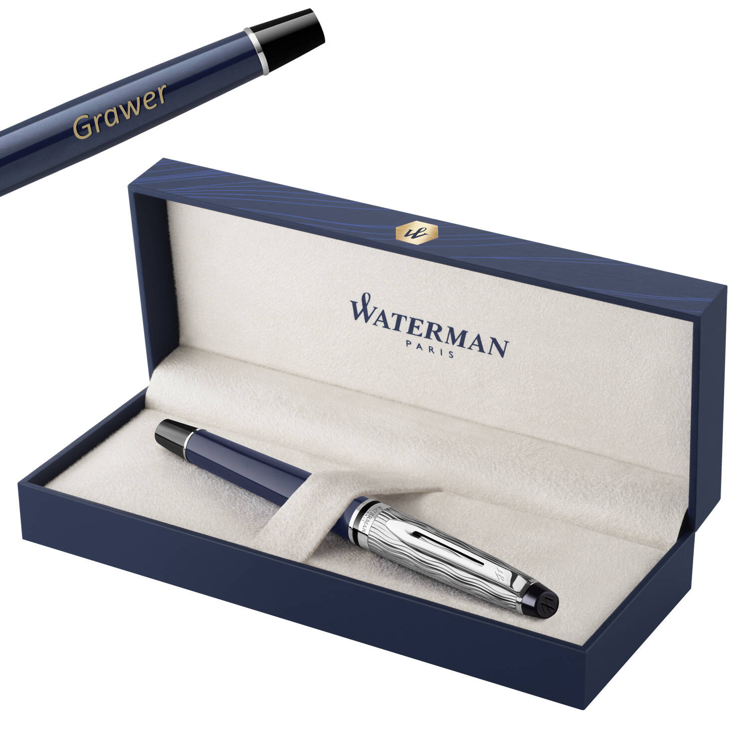 Waterman Expert L'Essence Du Blue Rašiklis su graviravimu