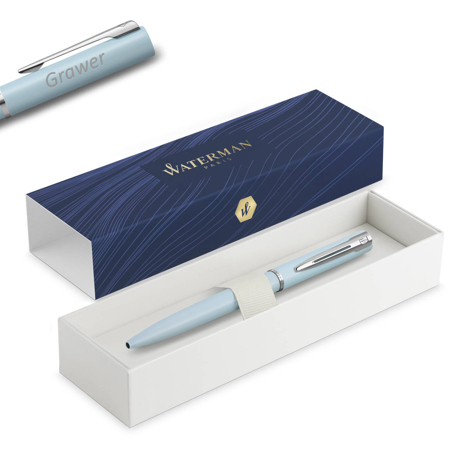 Waterman Allure Pastel Blue Tušinukas su graviravimu