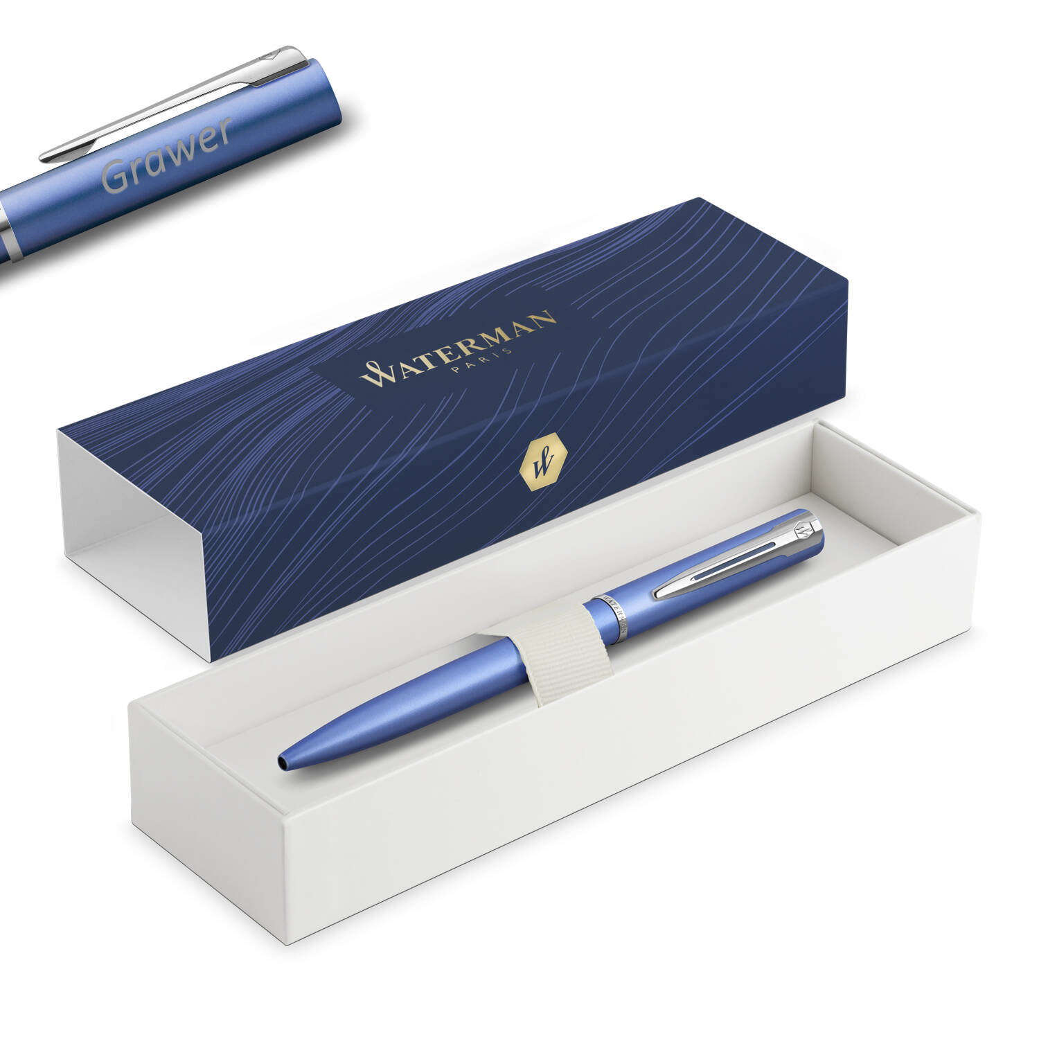 Waterman Allure/Graduate Blue Matte CT Tušinukas su graviravimu