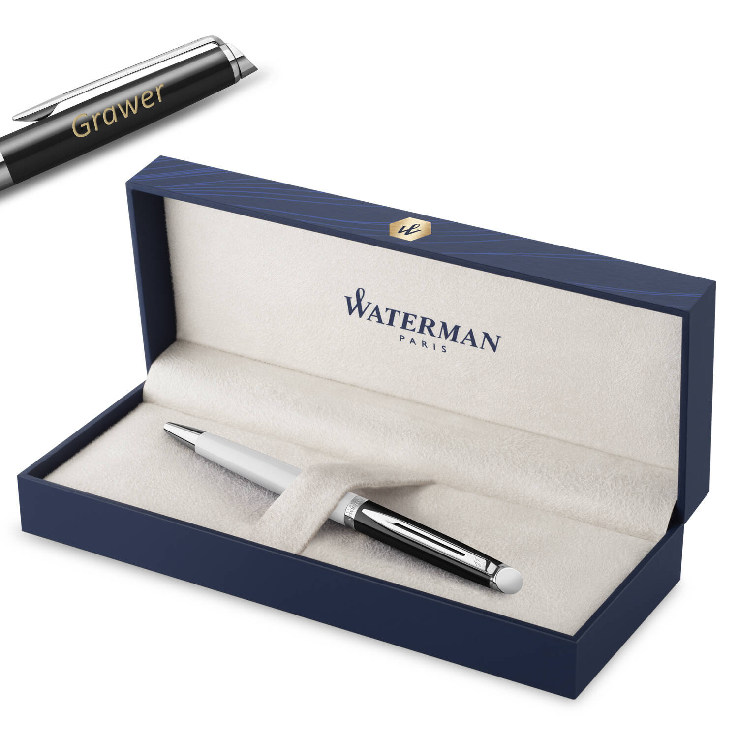 Waterman Hémisphère Black-White Tušinukas su graviravimu