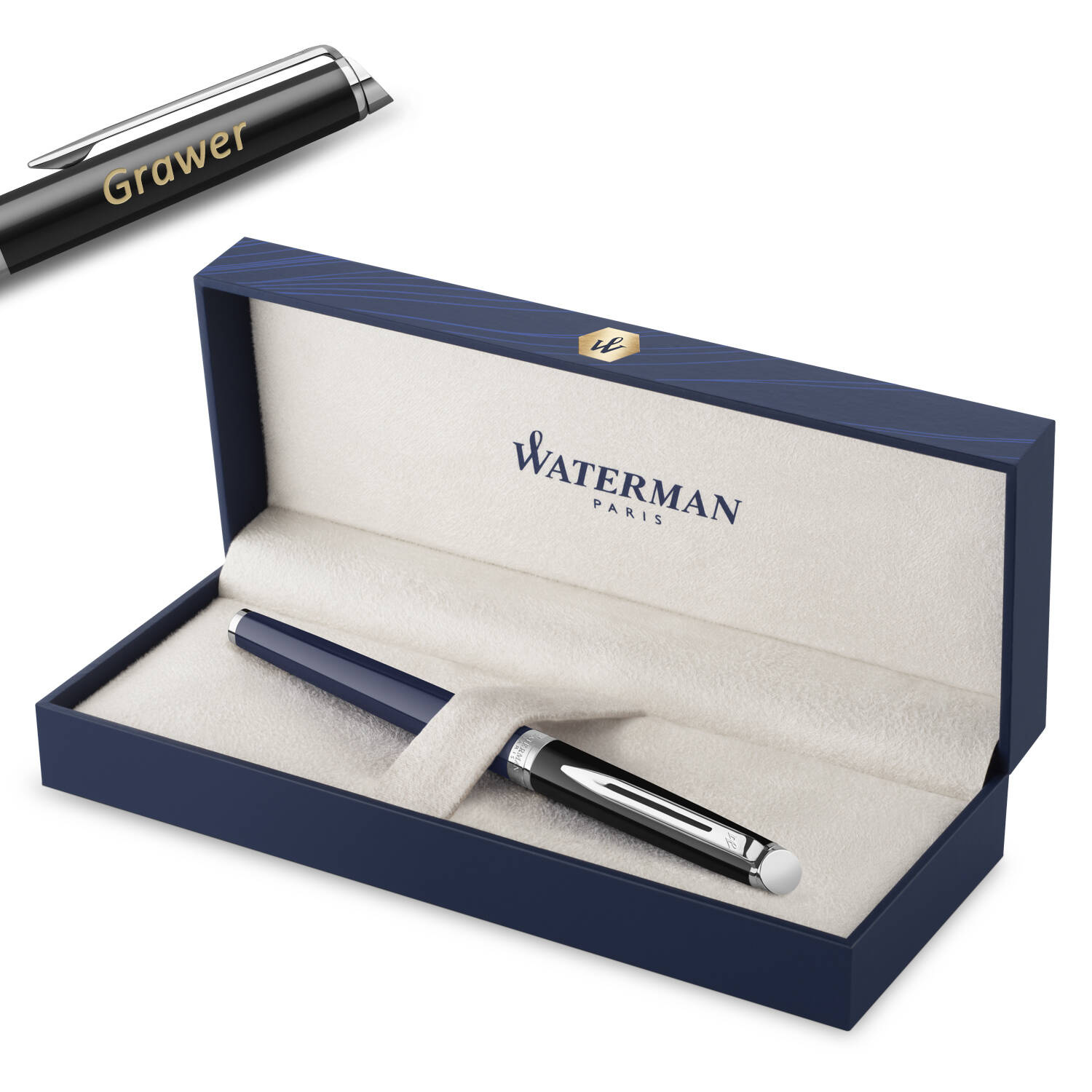 Waterman Hémisphère Black-Blue Plunksnakotis su graviravimu