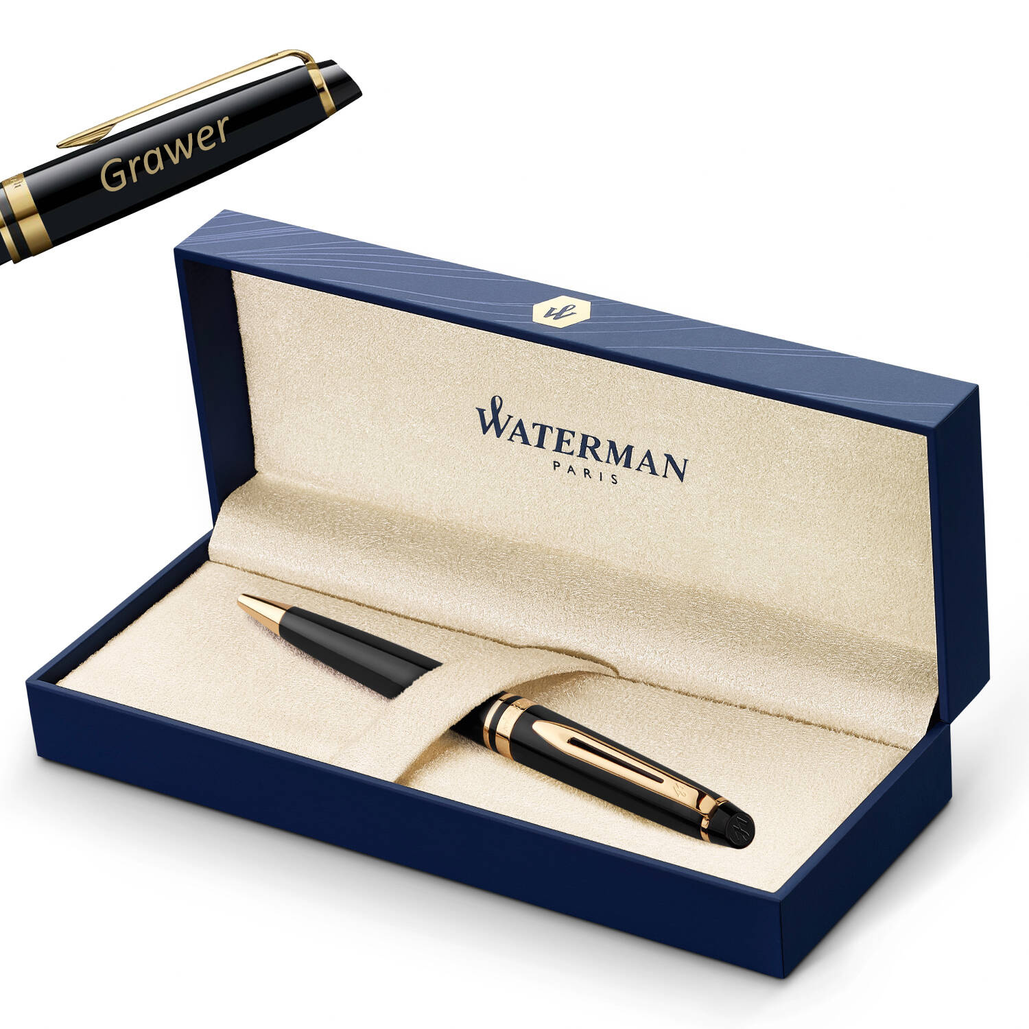 Waterman Expert Laka Black GT Tušinukas su graviravimu