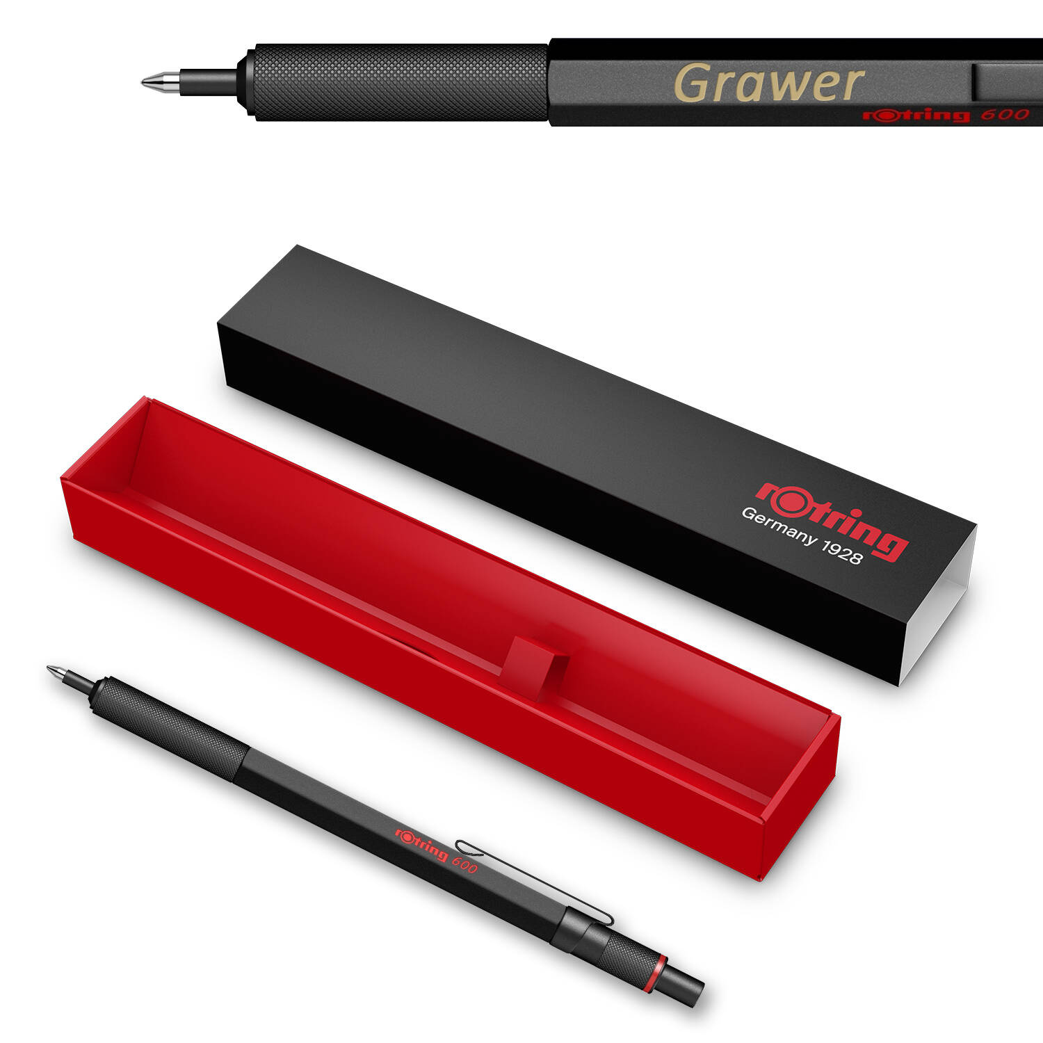 Rotring 600 M Black Tušinukas su graviravimu