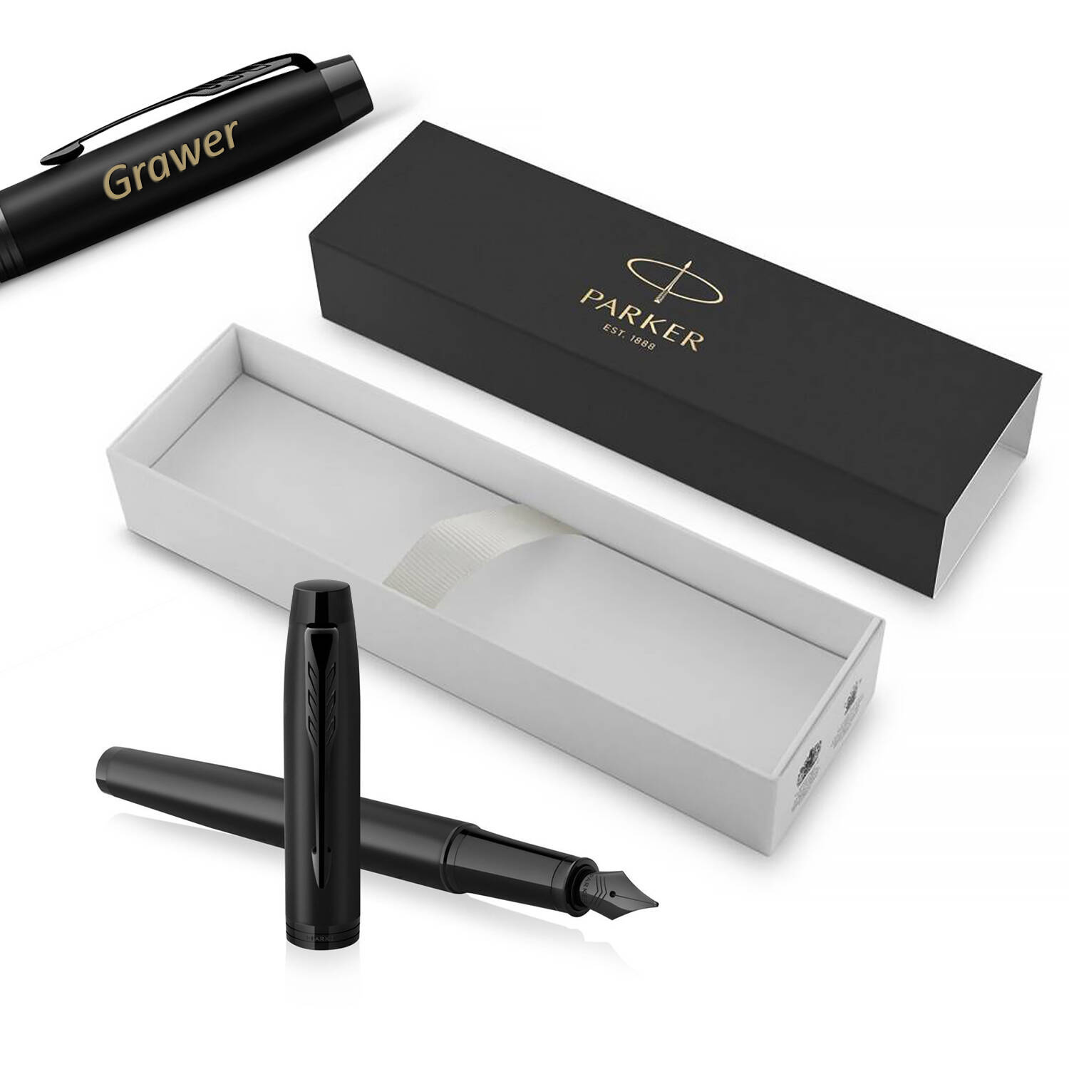 PARKER IM Achromatic Black (F) Plunksnakotis su graviravimu - 2127741