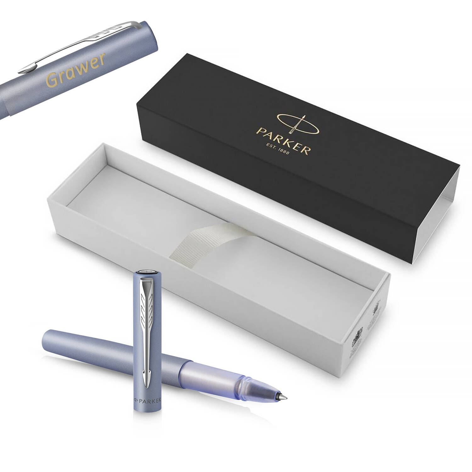 Parker Vector XL Silver Blue Rašiklis su graviravimu