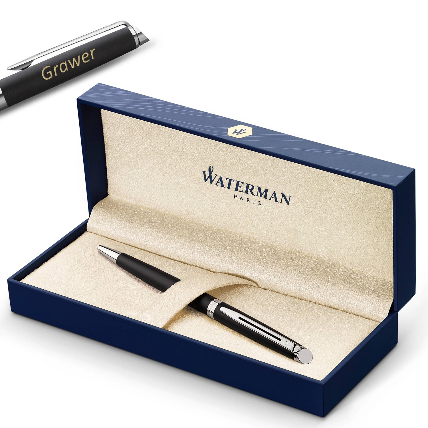 Waterman Hémisphère Laka Matte Black CT Tušinukas su graviravimu