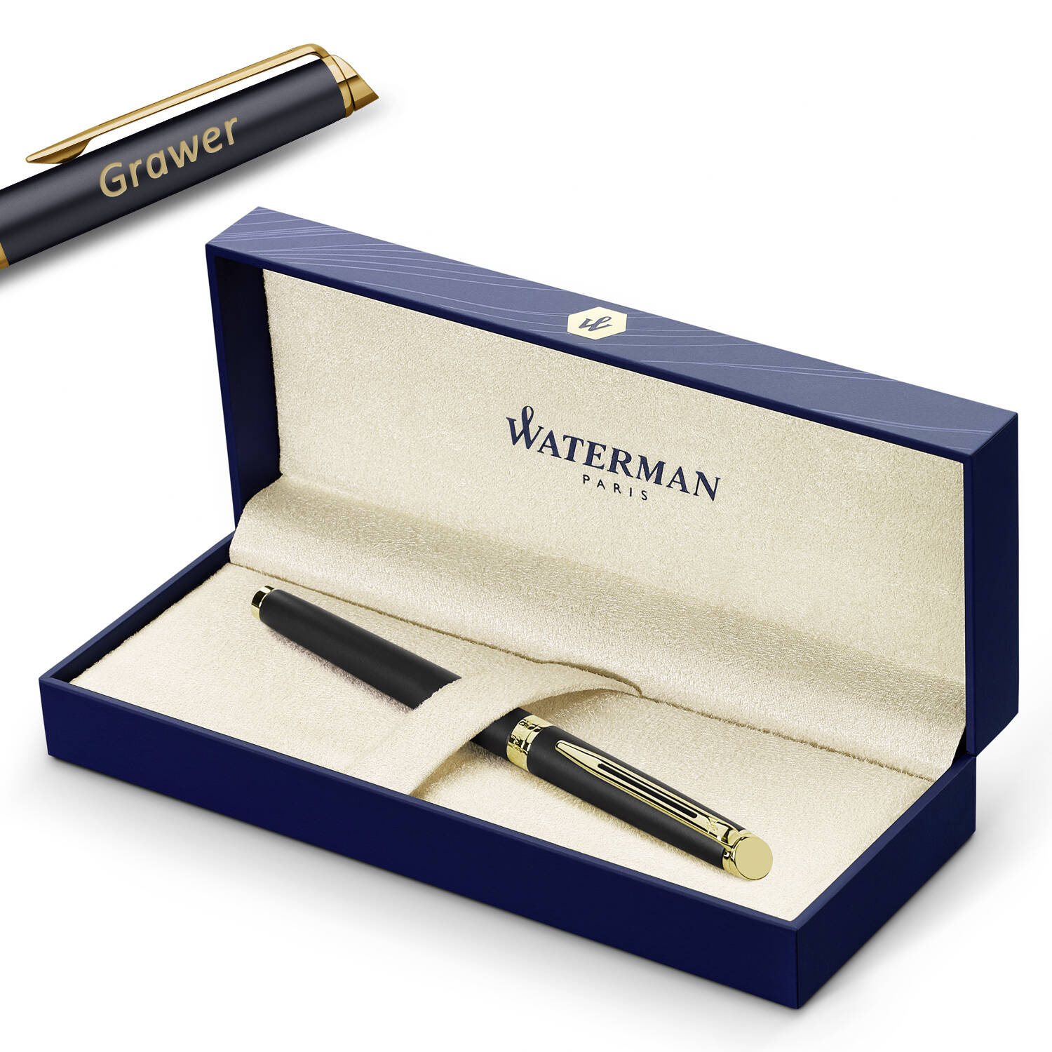 Waterman Hémisphère Matte Black GT (M) Plunksnakotis su graviravimu