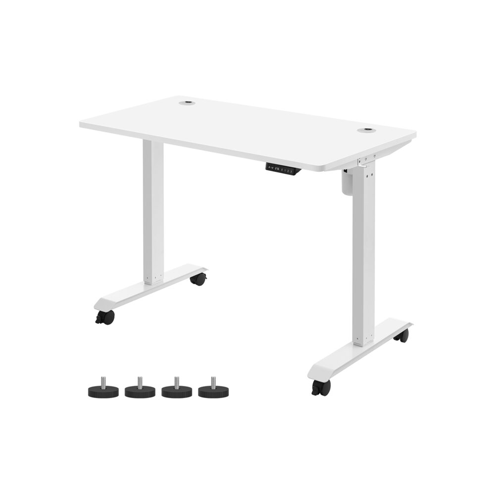 Elektrinis reguliuojamo aukščio stalas | 60 x 120 cm | 80 kg | Balta