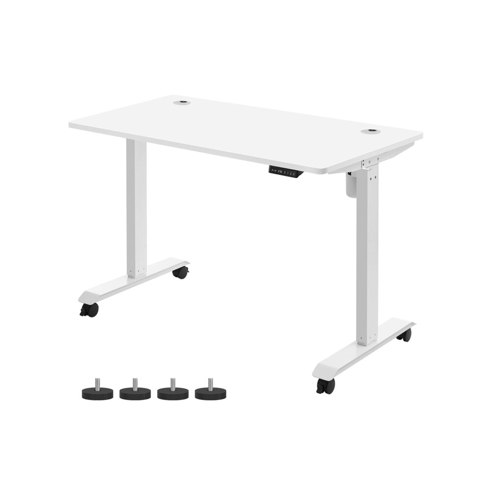 Elektrinis reguliuojamo aukščio stalas | 70 x 140 cm | 80 kg | Balta