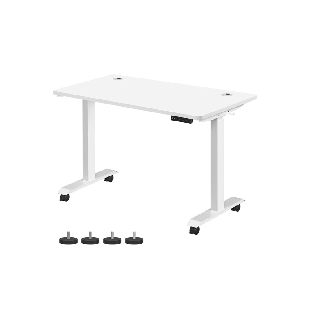 Elektrinis reguliuojamo aukščio stovimas stalas | 60 x 120 cm | Balta