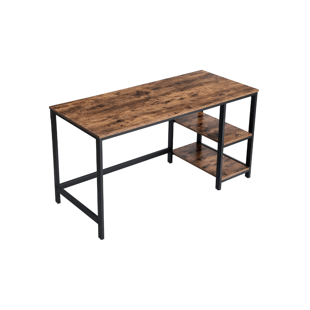 Rustic stiliaus kompiuterinis stalas | 2 lentynos | 60 x 140 cm