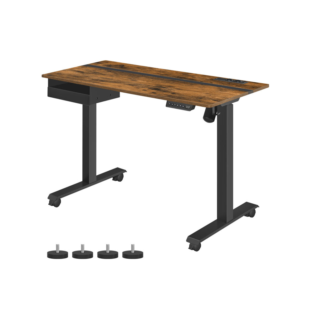Modernus elektrinis stovimas stalas | 60 x 120 cm | 80 kg | "Rustic" ruda