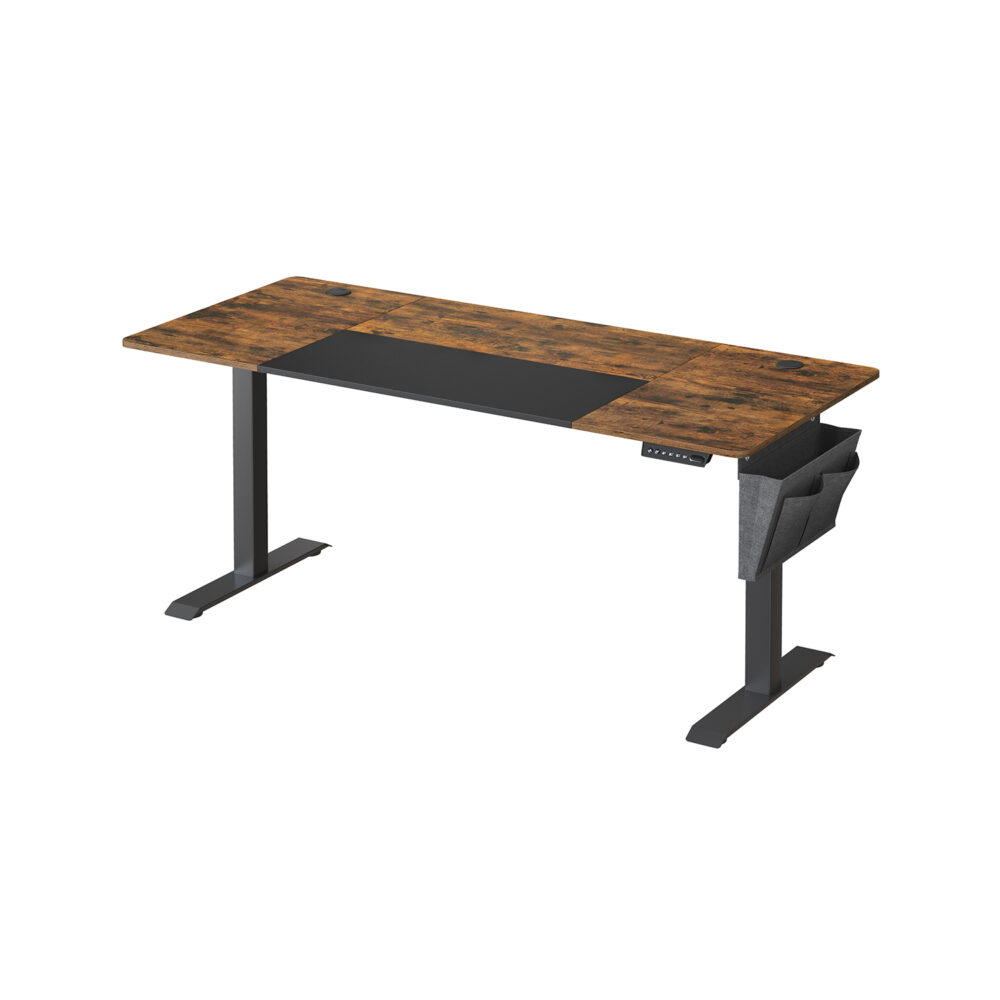 Elektrinis reguliuojamo aukščio stalas | 70 x 160 cm | 80 kg | "Rustic" ruda
