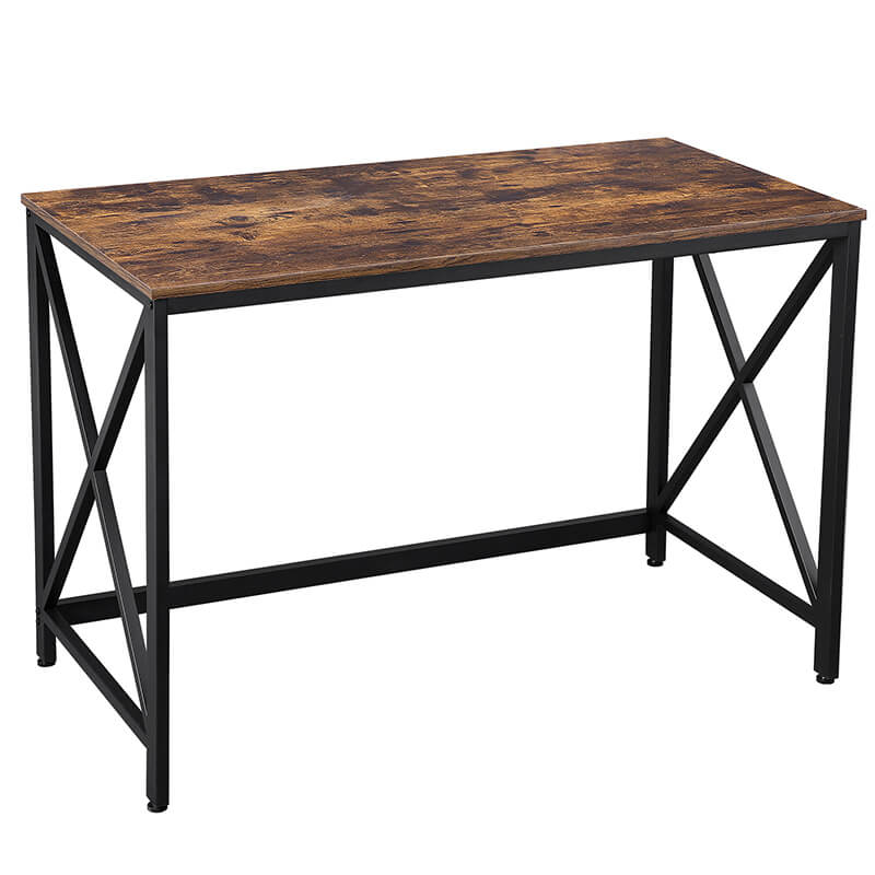 Rašomasis stalas "rustic" rudos su X formos kojomis | 60 x 115 cm
