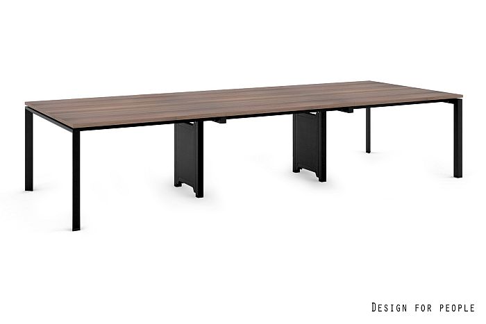 Biuro vadovo stalas | PASON - WORKSTATION 6 - BLACK - FRAME AND TOP - 360X140 CM