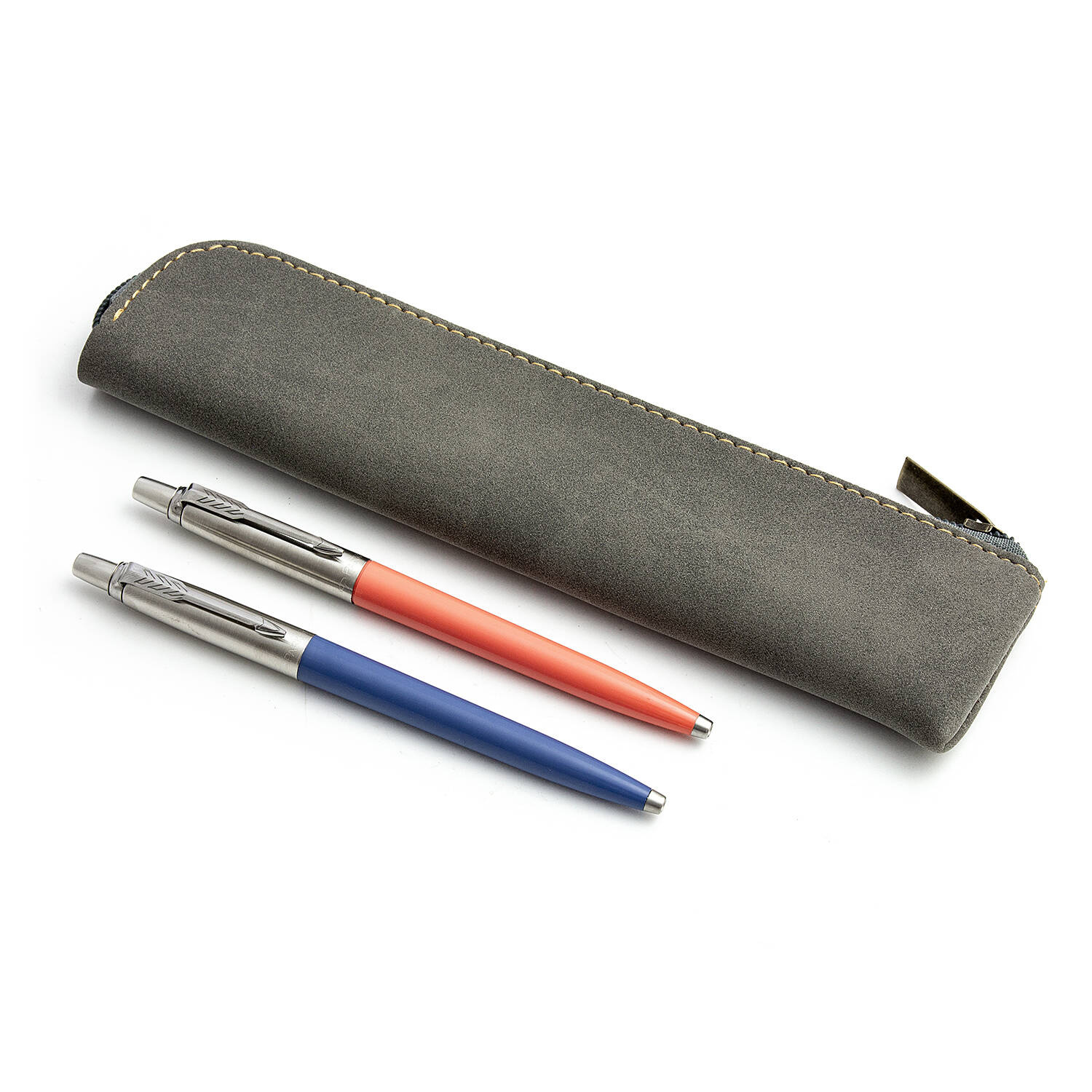 Parker Jotter Coral and Blue rašiklių rinkinys su pilku dėklu
