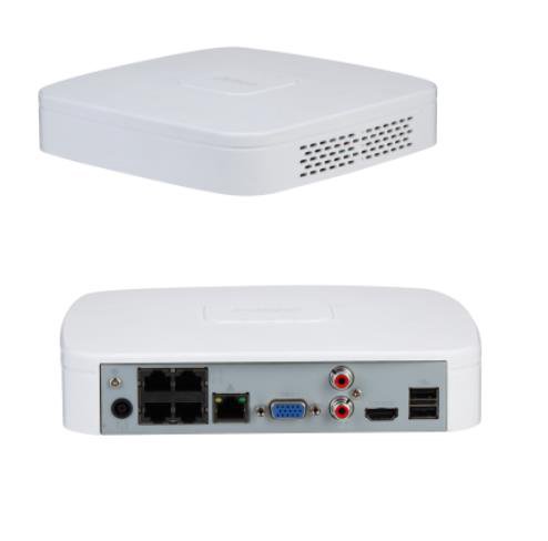 IP įrašymo įrenginys 4 kam., 4K 12MP, 1HDD, 80Mbps, 4PoE įėjimai, H.265/H.264