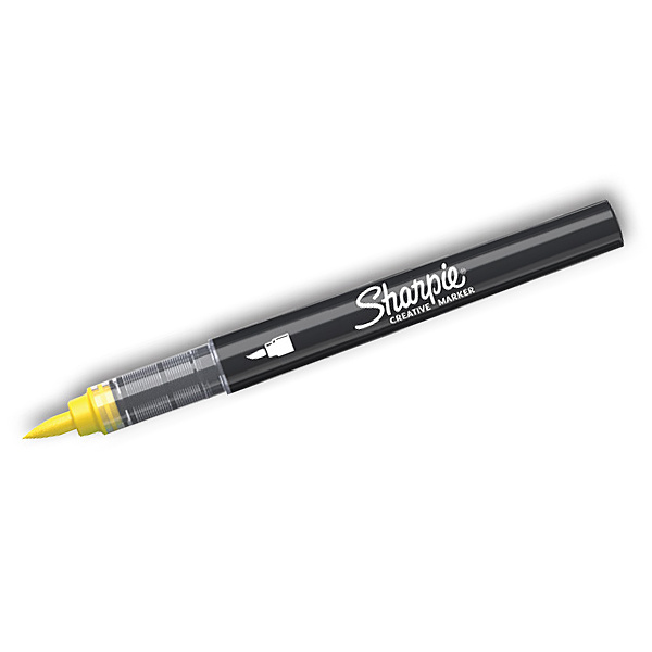 Sharpie geltonas (geltonas) akrilinis žymeklis su teptuko galiuku, 1 vnt. - 2218065
