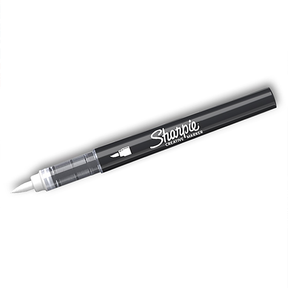 Sharpie White (baltas) akrilinis žymeklis - su teptuko galiuku, 1 vnt. - 2218111