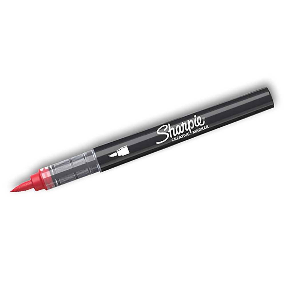 Sharpie raudonas (raudonas) akrilinis žymeklis su teptuko galiuku, 1 vnt. - 2218113