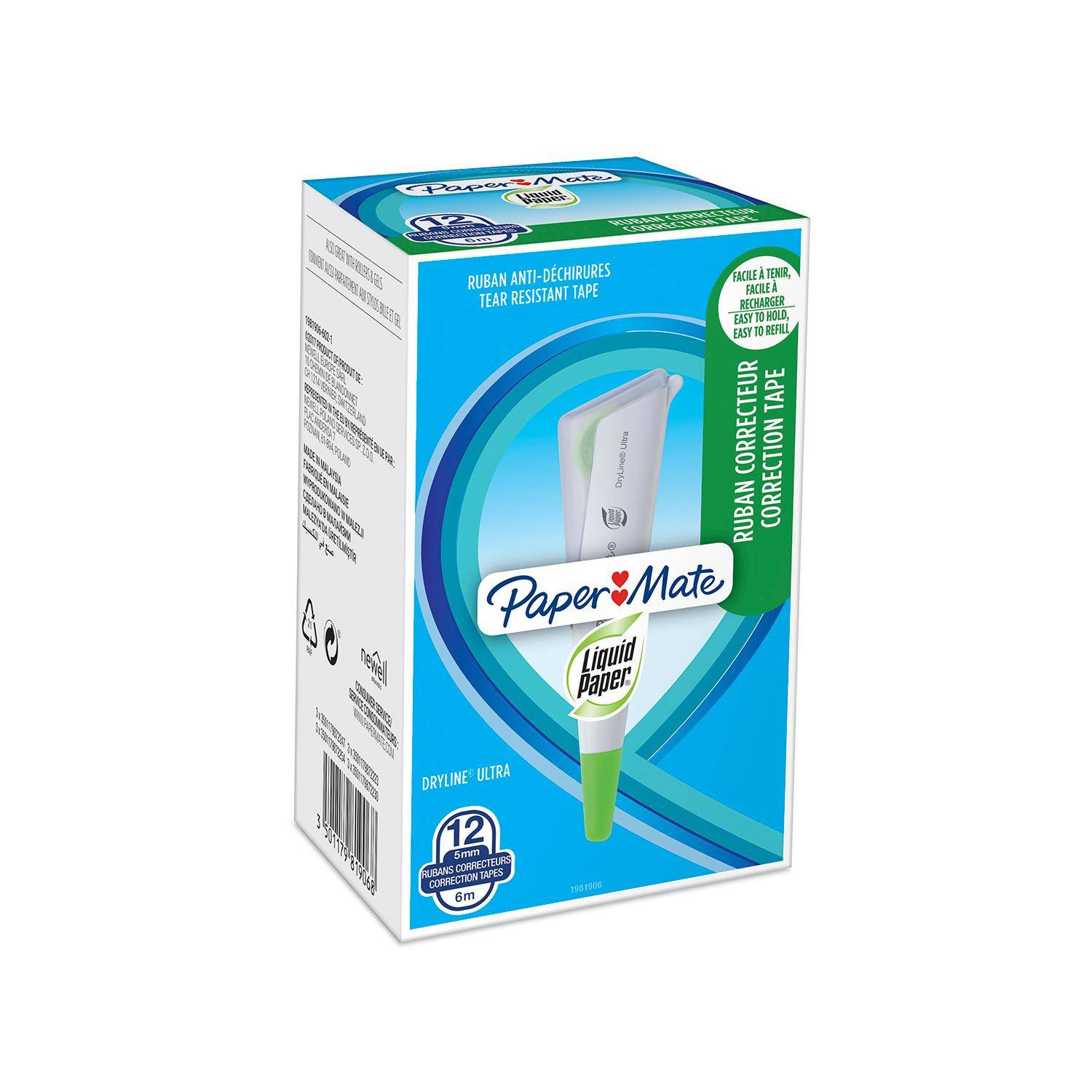 Korektorius su tekstu Paper Mate Liquid Paper Dryline Ultra MIX - 1981906