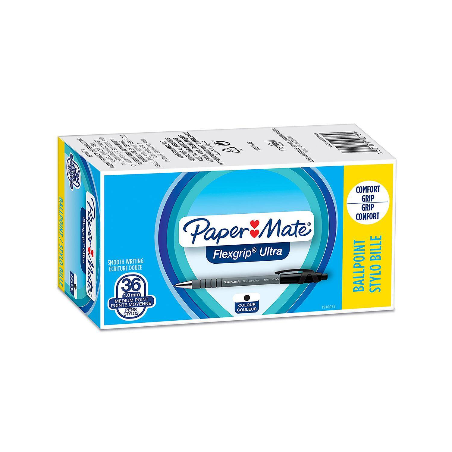 Paper Mate Flexgrip Ultra 1,0 mm juodos spalvos tušinukas 30+6 vnt. - 1910073