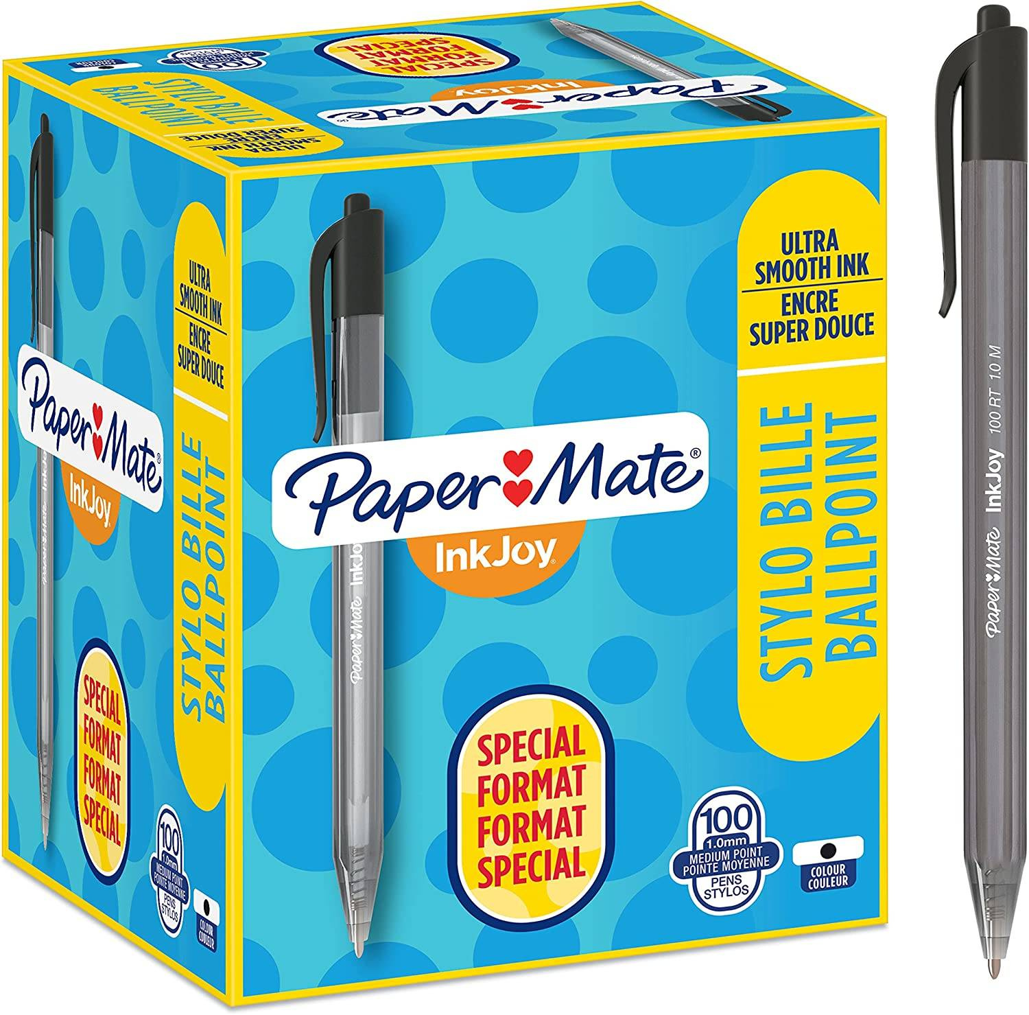 Paper Mate InkJoy RT tušinukai juodi 100 vnt. - S0977430