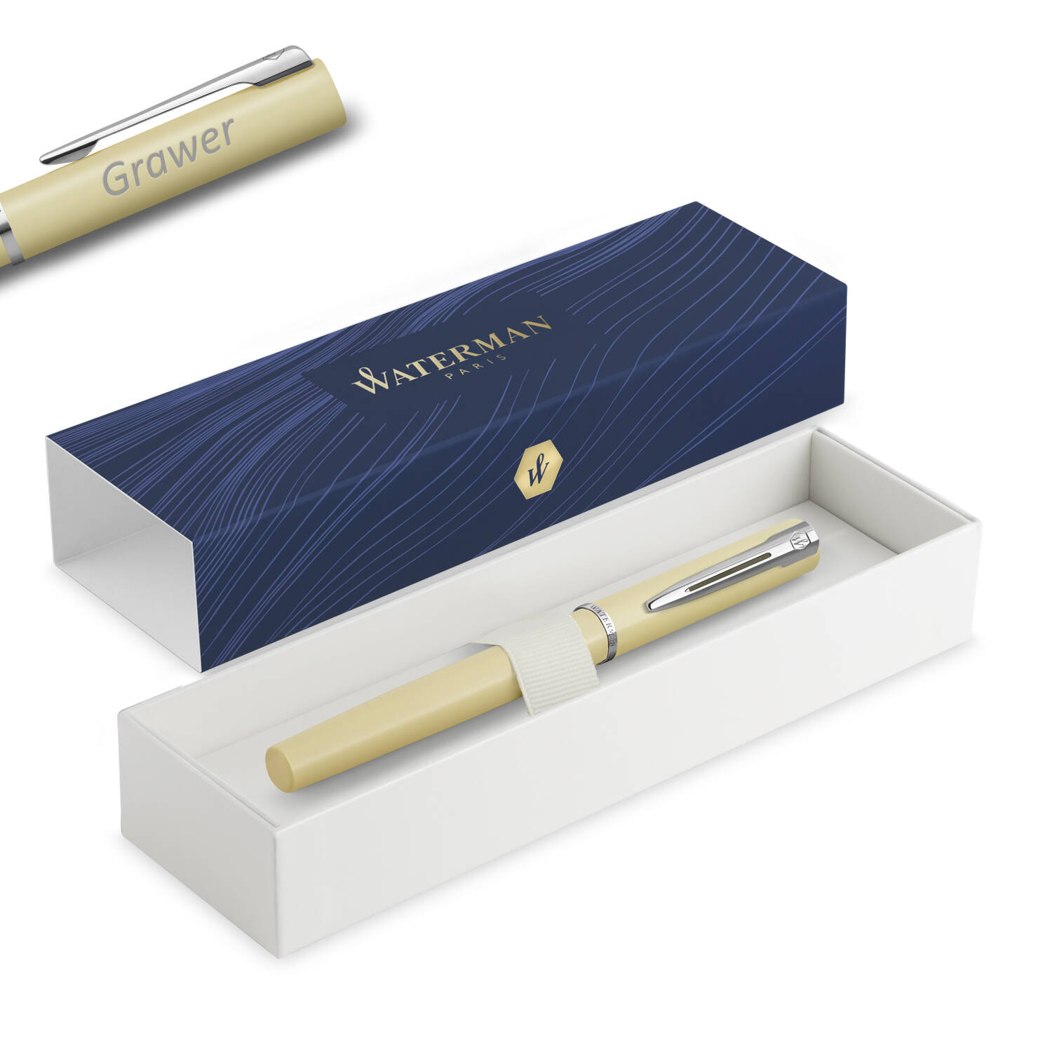 Waterman Allure Pastel Yellow (F) plunksnakotis su graviravimu