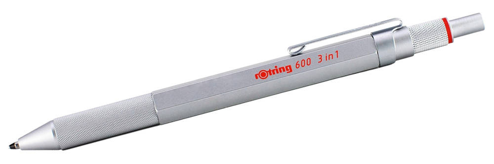 3 in 1 Rotring MULTIPEN rašiklis ir pieštukas 600 sidabrinės spalvos - 2164109