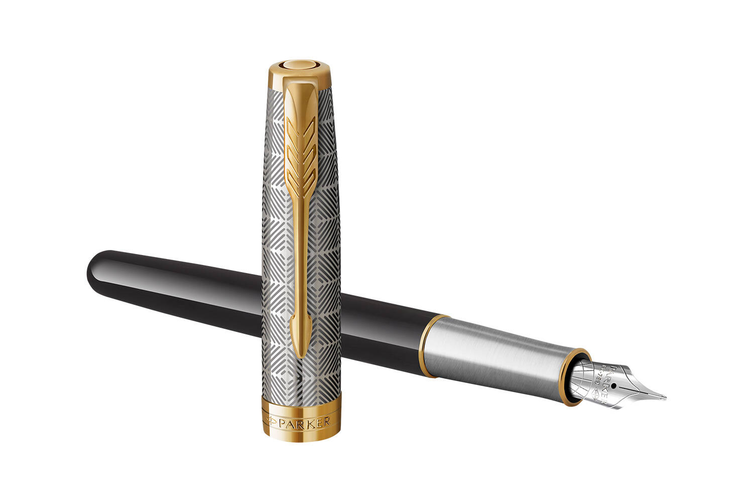 Plunksnakotis Parker Sonnet Premium Metal & Black GT (F) 18 - 2119784