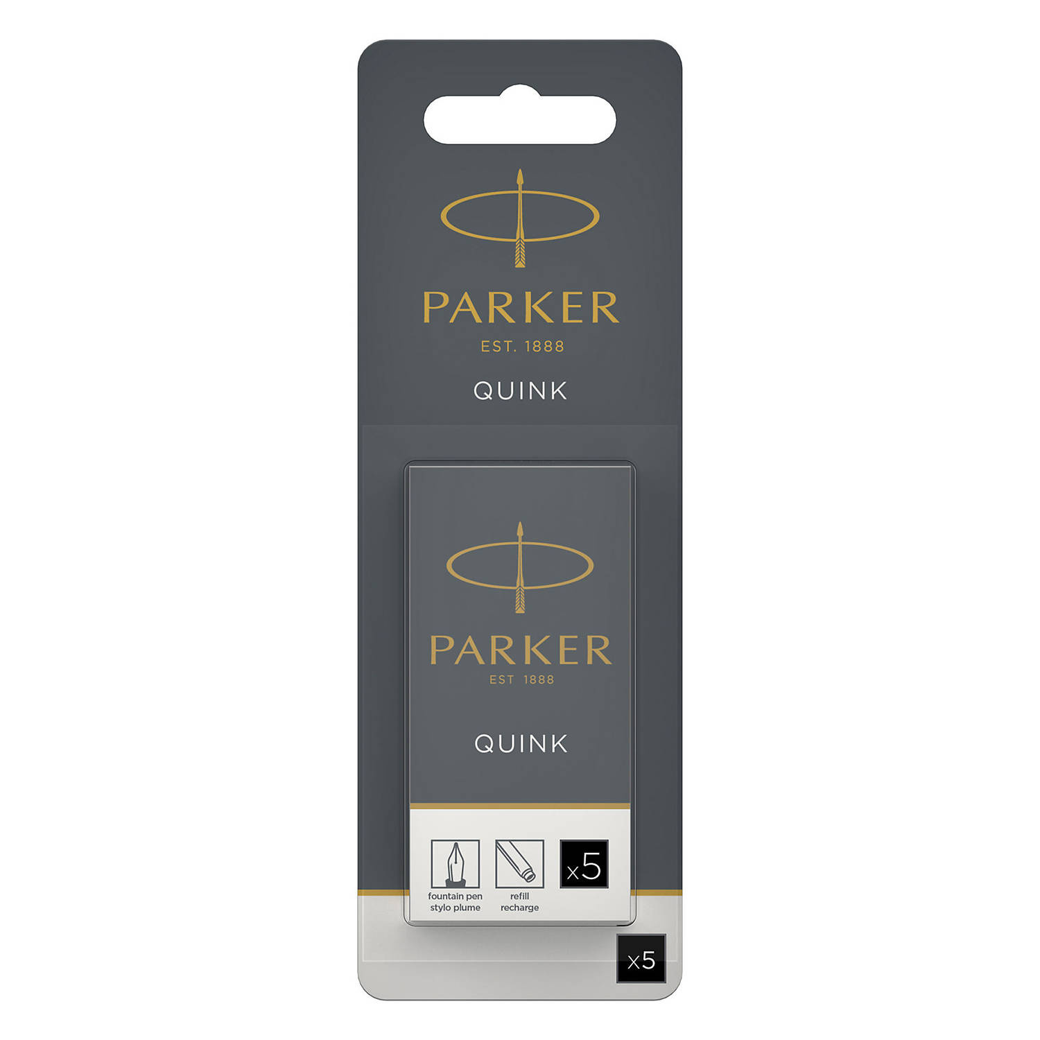 Rašalo kapsulės Parker Juoda 5 vnt. - 1950402