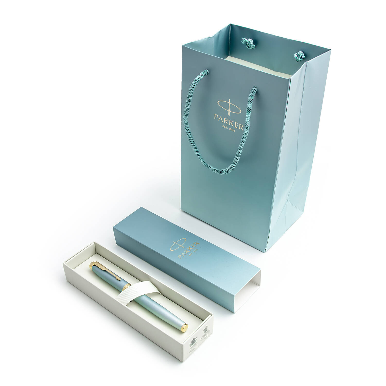 Parker IM Rituals Turquoise Green rašiklio rinkinys su dovanų maišeliu