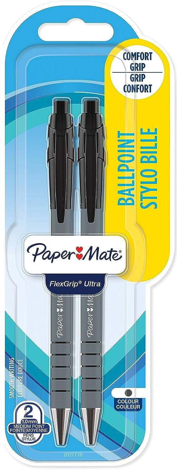 Automatinis tušinukas Paper Mate Flexgrip Ultra 1,0mm Juoda 2 vnt. - 2027739