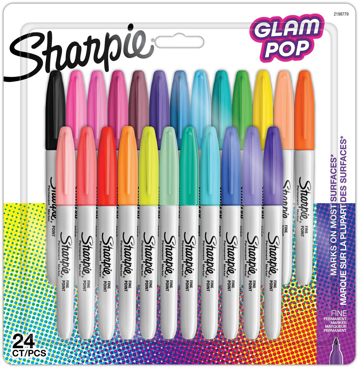 Markeriai Sharpie Fine Permanent Glam Pop 24 spalvų - 2198779