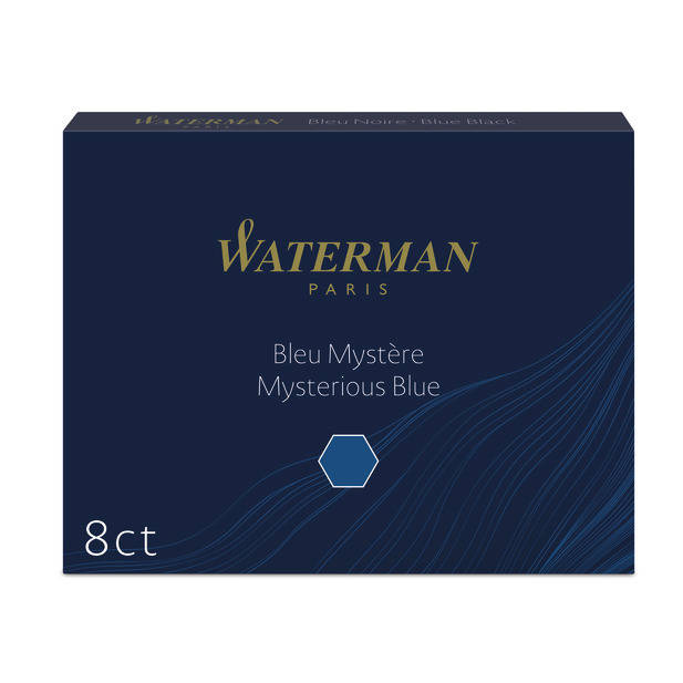 Waterman standartinės tamsiai mėlynos spalvos rašalo kapsulės - S0110910