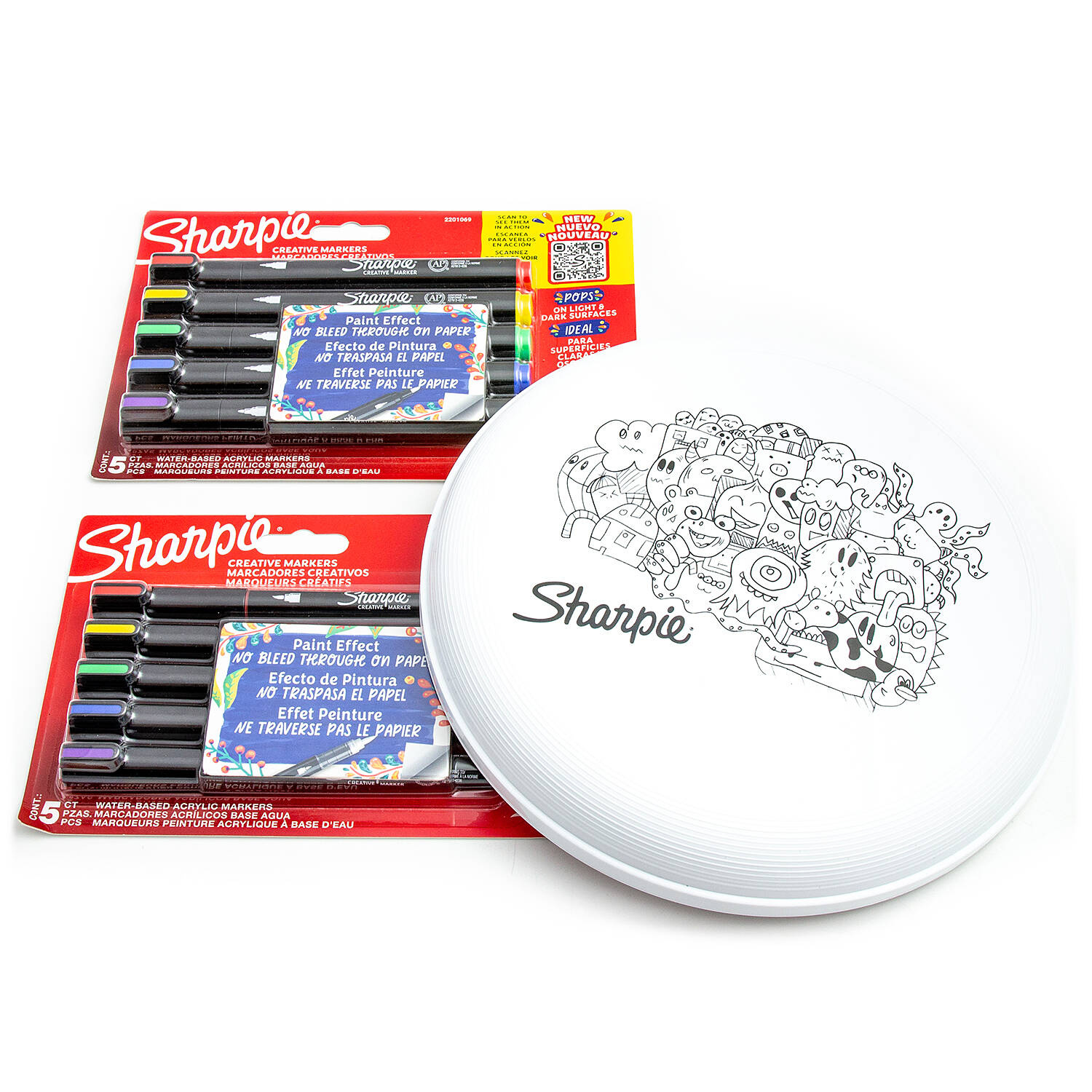 10 spalvų Sharpie akrilo markerių rinkinys su frisbiu dažymui