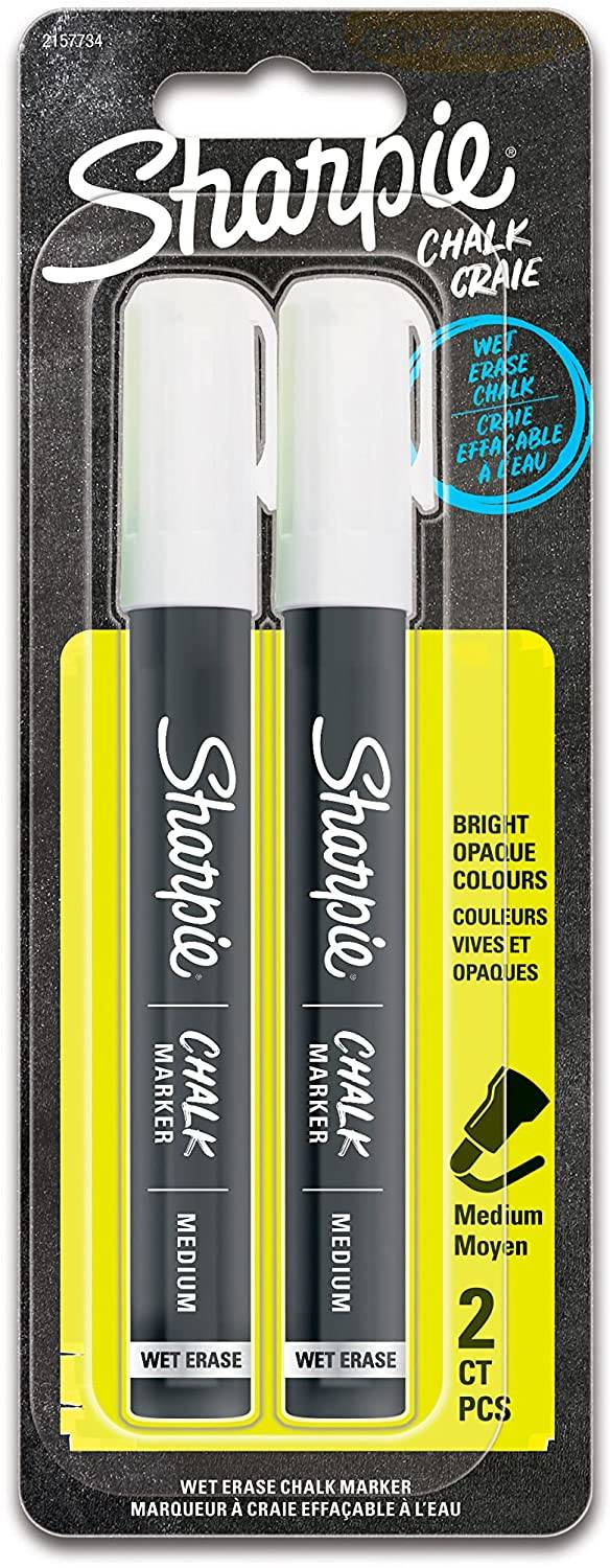 Sharpie kreidiniai žymekliai balti 2 vnt. - 2157734