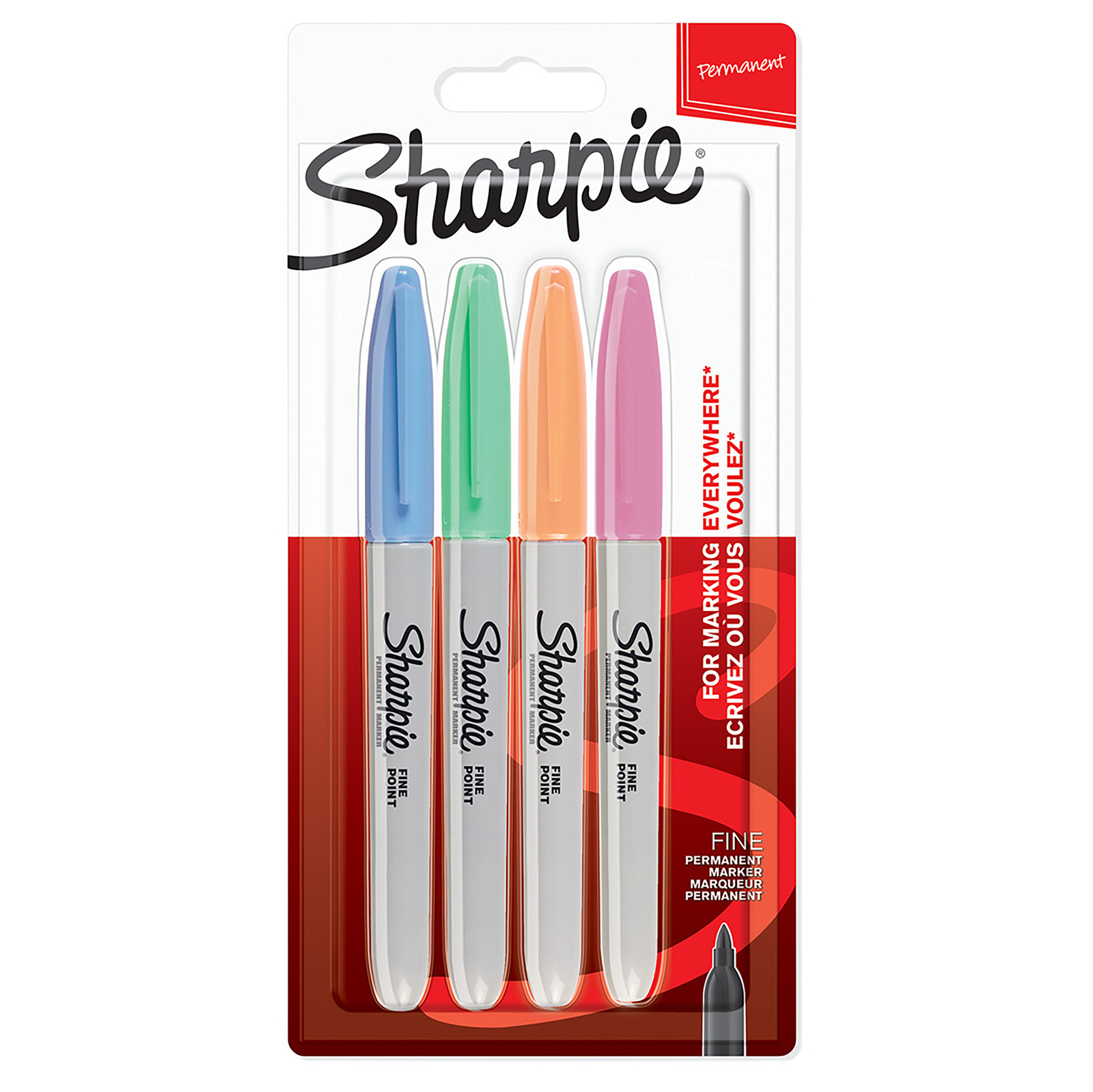 Markeriai Sharpie Fine Permanent Pastel 4 vnt. - 2065402