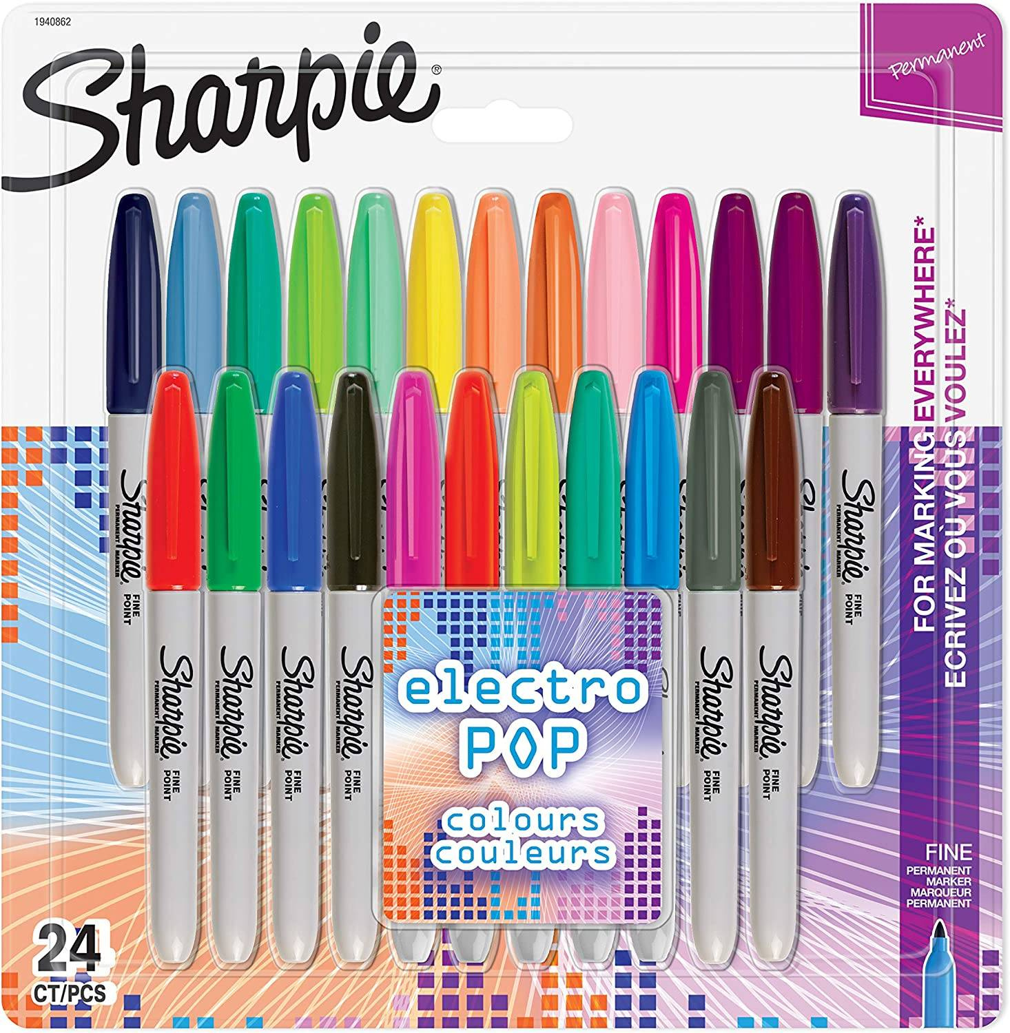 Markerių rinkinys Sharpie Fine Electro Pop 24 spalvos - 1940862