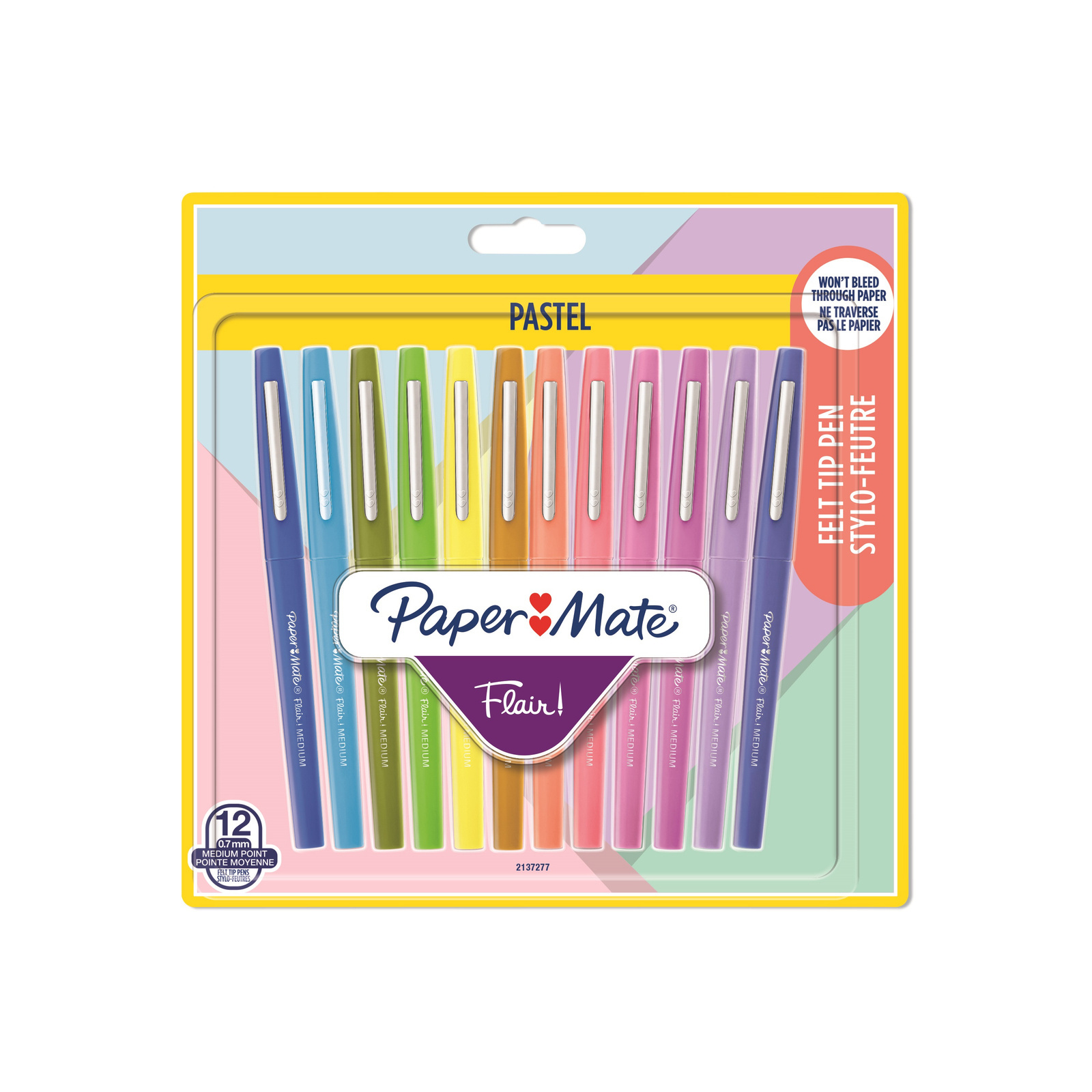 Tušinukų rinkinys  piešimui PaperMate Flair Pastel 12 (0,7mm) - 2137277