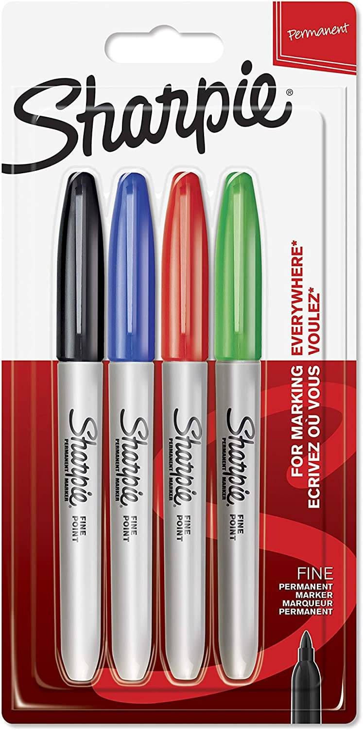 Markeriai Sharpie Fine 4 vnt (juodas, mėlynas, raudonas, žalias) - 1985858
