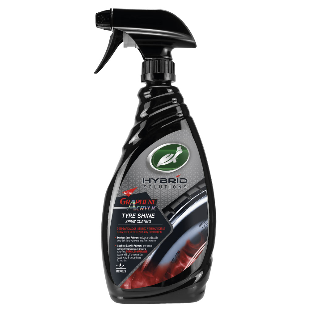 Turtle Wax Hybrid Solutions padangų atnaujinimo priemonė – Graphene Acrylic Tyre Shine (680 ml.)