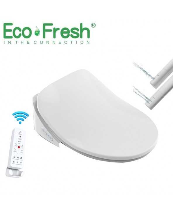 "EcoFresh" apvalus išmanusis tualeto sėdynės elektrinis bidė dangtis standartinis išmanusis WC dvigubi purkštukai bidė