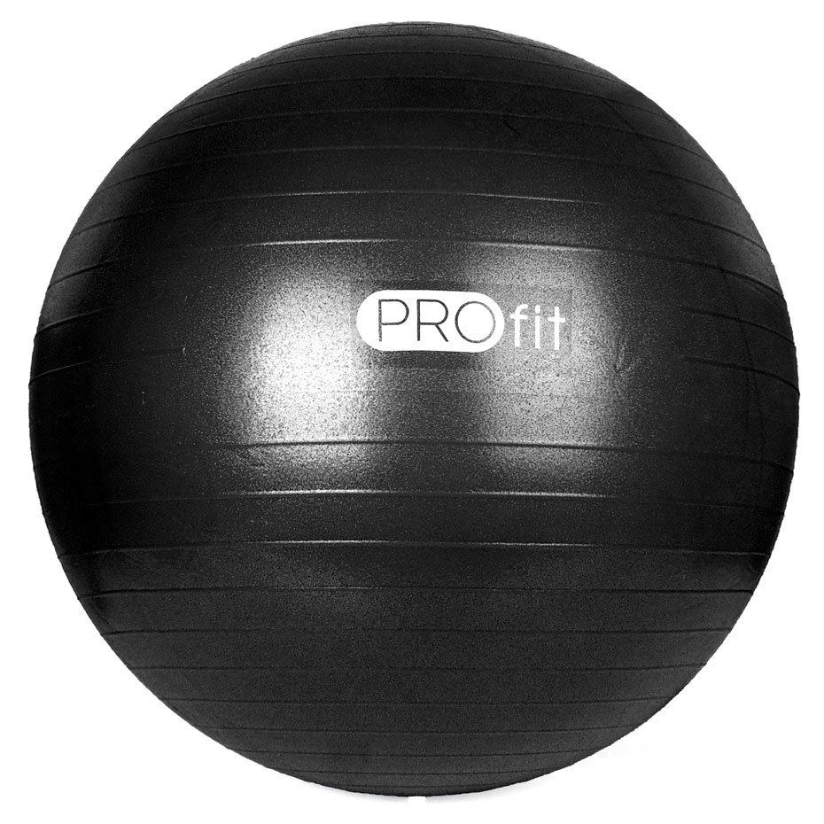 Gimnastikos Kamuolys "Profit" 45 cm Juodas Su Pompa DK 2102