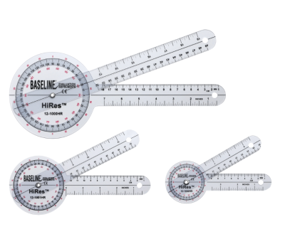 Plastikinis goniometras Baseline Plastic Goniometer - HiRes 360 Degree Head (Ilgis: 30 cm)