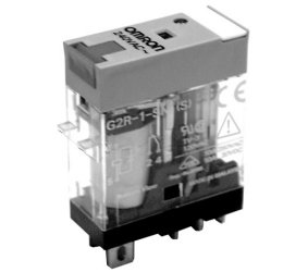Relė 24VDC 1.1K 10A Omron G2R-1-SN-24VDC su LED indikacija