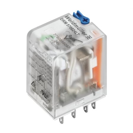 Relė 12VDC, 5A, 4CO, su indikacija+TEST, Weidmuller