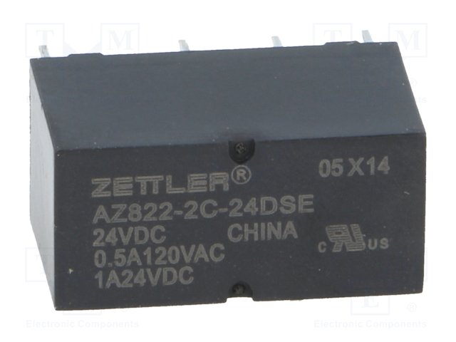 Relė 24VDC; 2A, 2CO; 2880Ω, Zettler